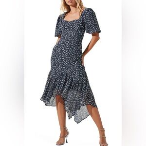 ASTR floral asymmetrical hem dress